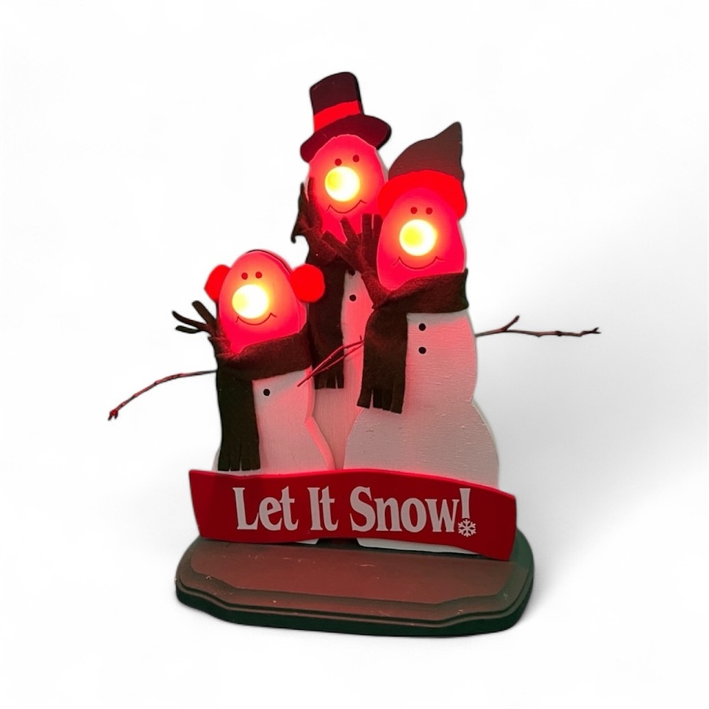 Snowman Family Hat-Scarfs-Earmuffs LET IT SNOW wintertime- snow -holiday